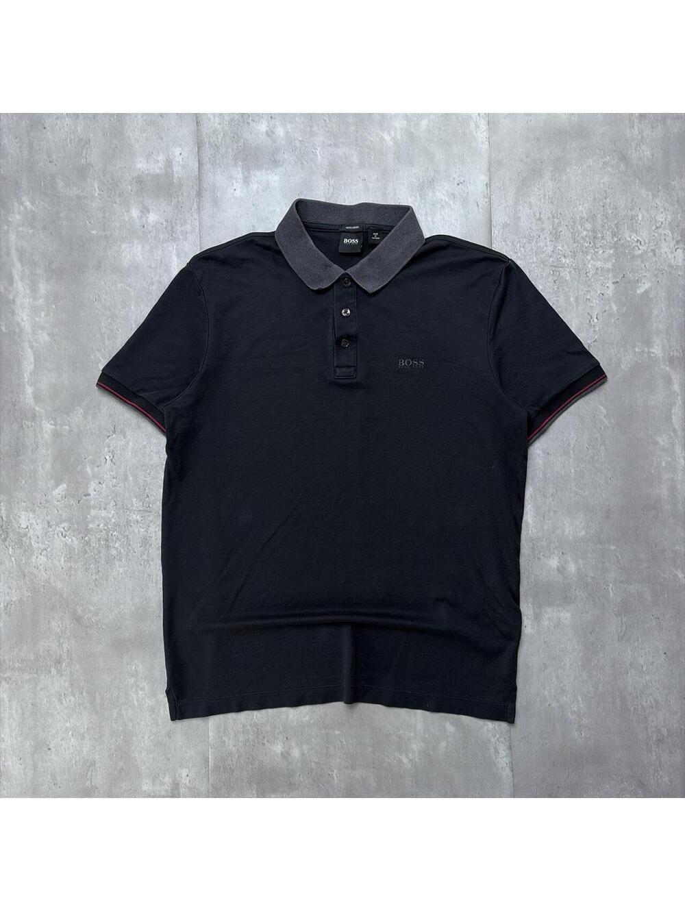 Y2K Black Hugo Boss Logo Polo Shirt